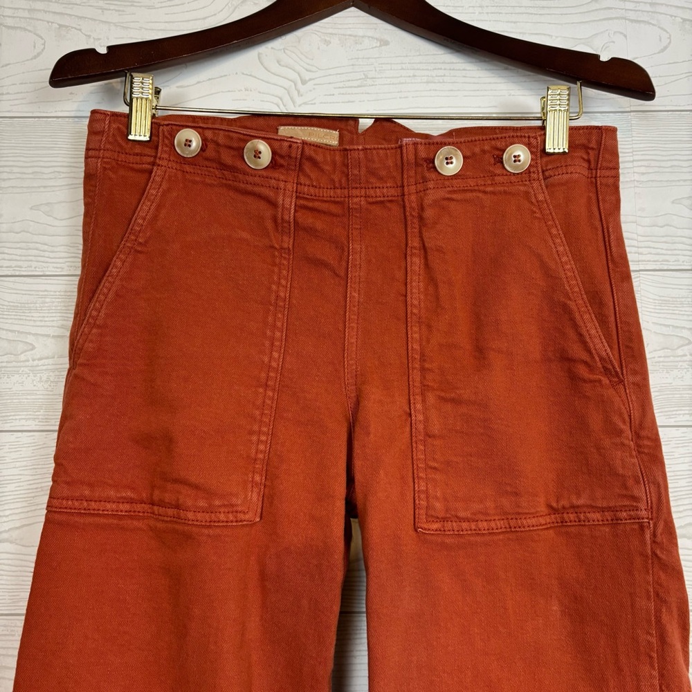 Pilcro Wide Leg Cargo Pants in Rust - Picture 4 of 13